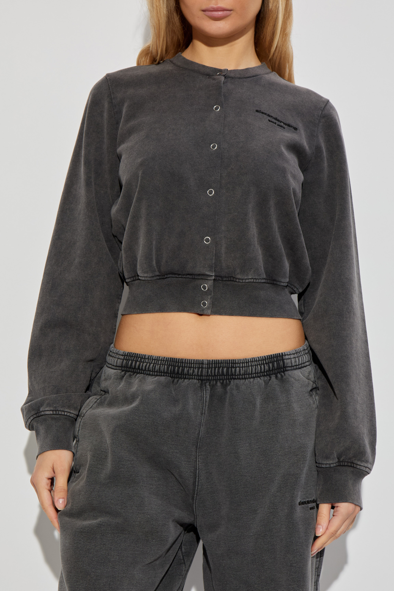 さらに100円引き◆ ◆CK Badge Logo Sweatshirt Grey Sweatshirt with embroidered logo Alexander Wang